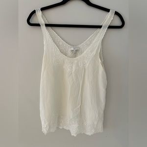 Joie silk tank top with laser cutouts, size small